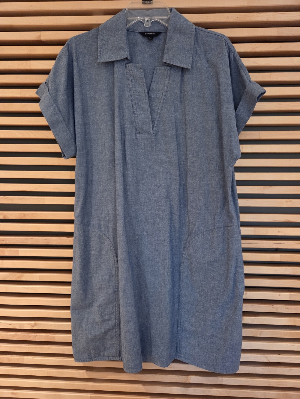 Banana Republic Chambray Pocket Dress - Denim Blue